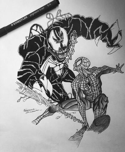Spiderman disegno pennarello - a,